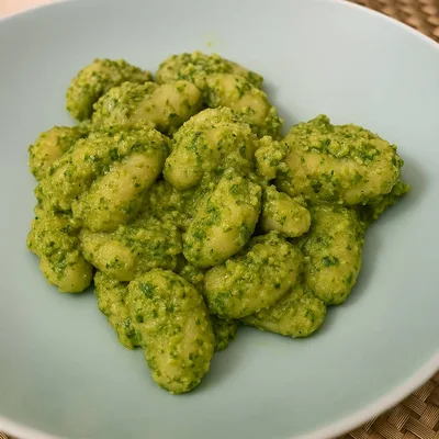Pesztós gnocchi burgonya nélkül recept recept fotó