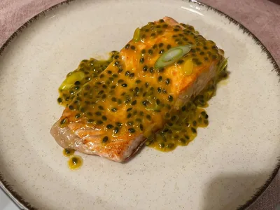Lazac passiógyümölcs szósszal recept recept fotó