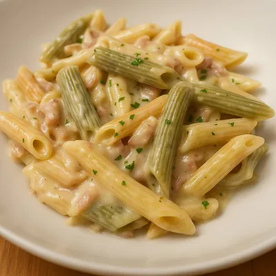 Mascarponés-sonkás penne recept recept fotó