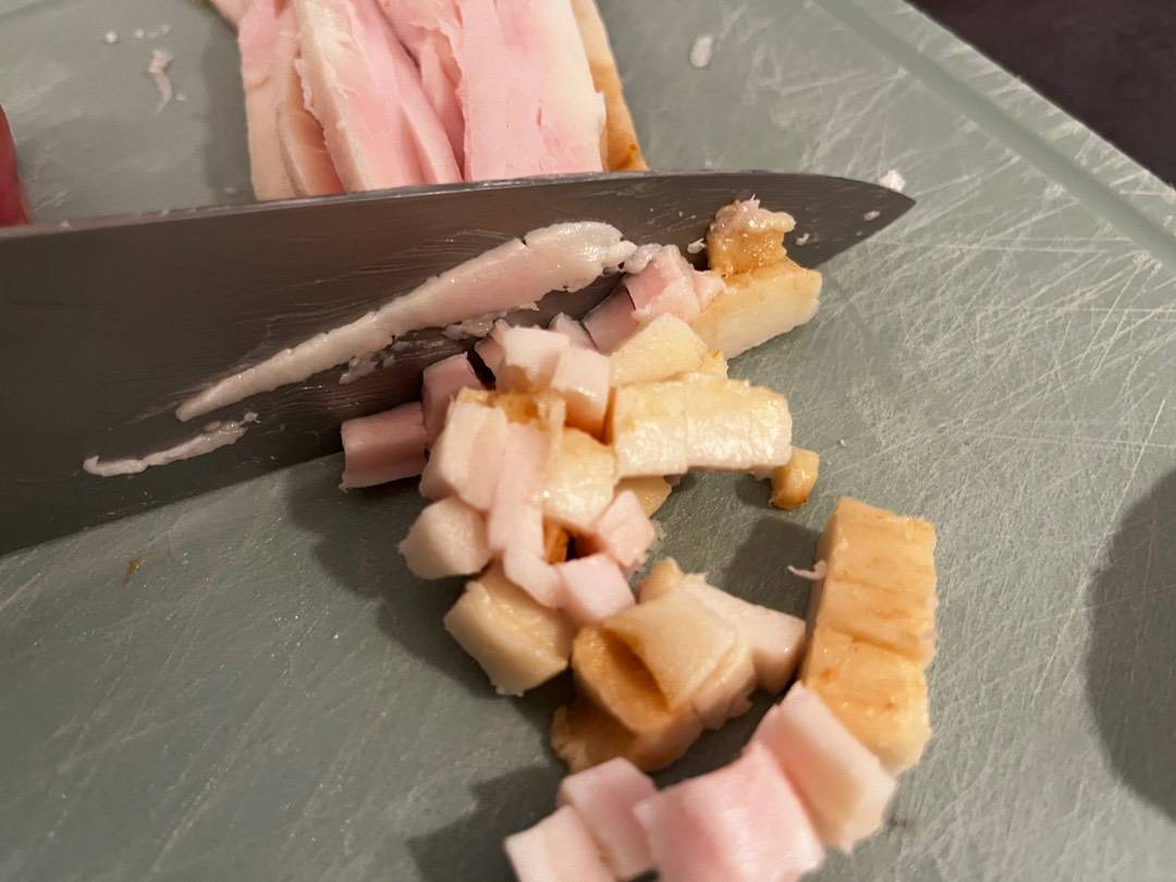 Karácsonyi egész, töltött, gesztenyés bébipulyka recept – 1. lépés