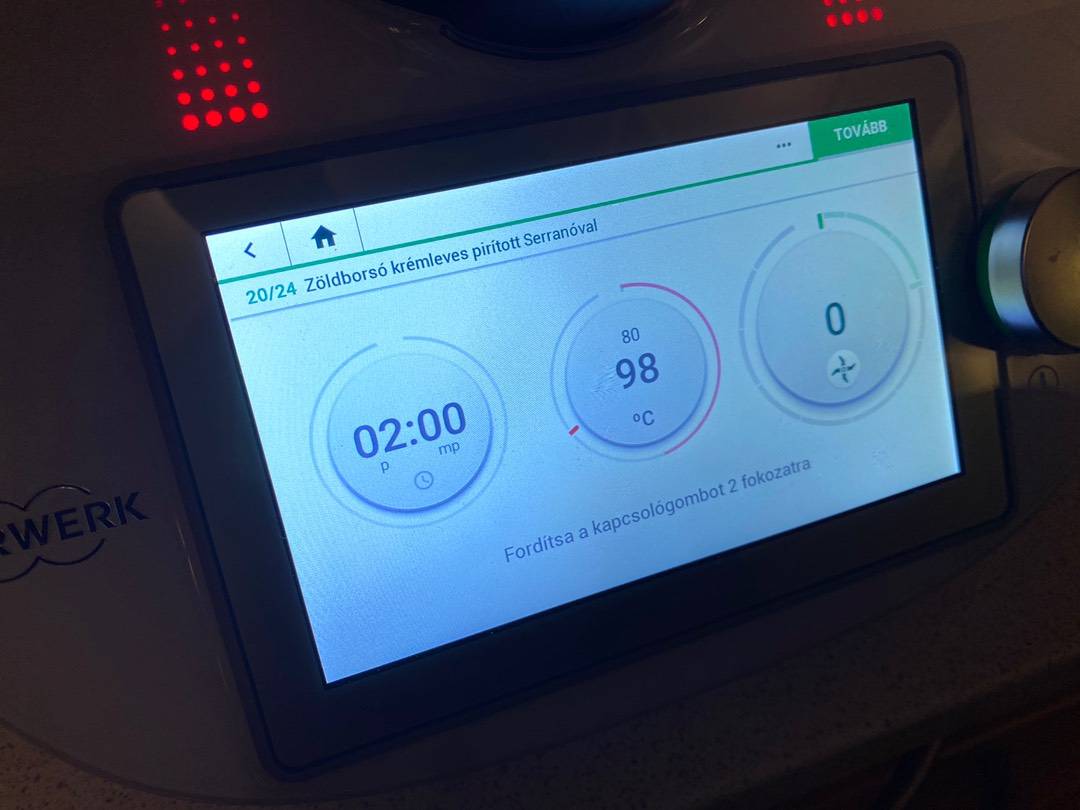 Fehérboros zöldborsó krémleves pirított Serrano sonkával Thermomixben recept – 7. lépés