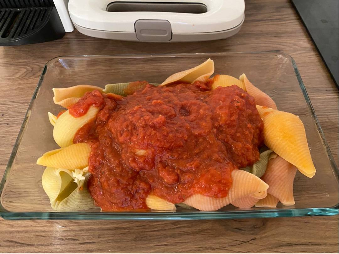 Paradicsomos kagylótészta sütöben sütve recept – 3. lépés