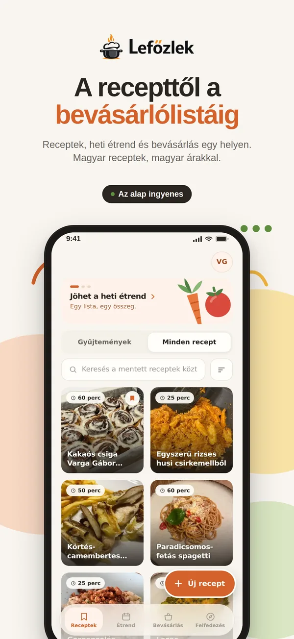 Lefőzlek app: A recepttől a bevásárlólistáig