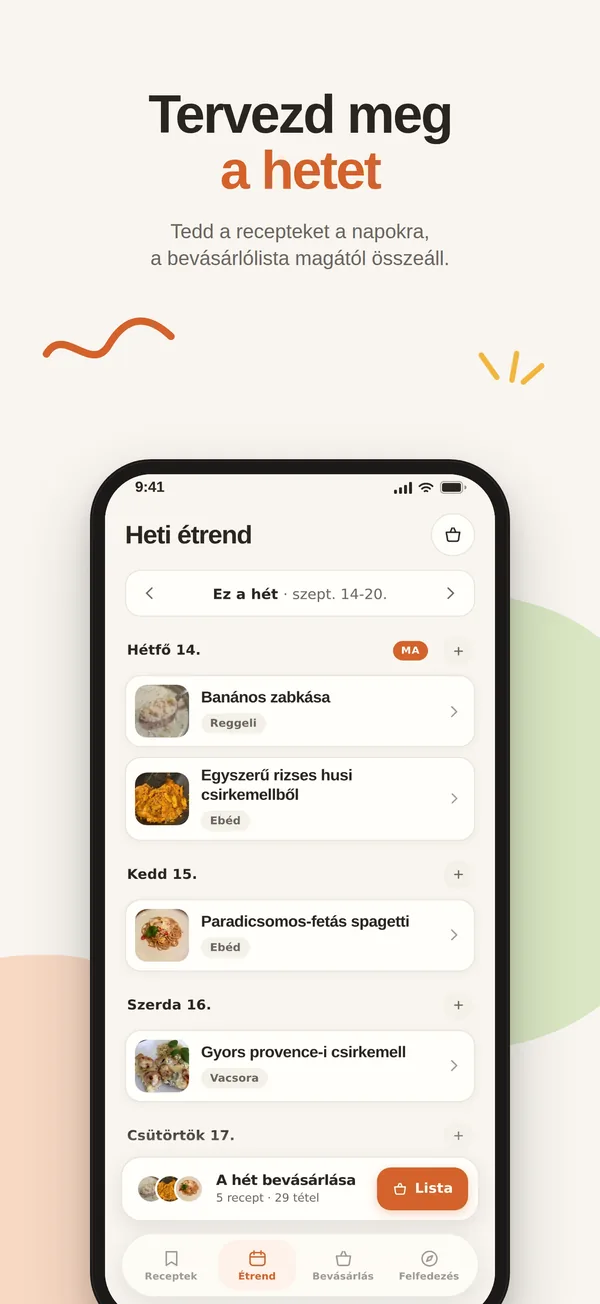 Lefőzlek app: Tervezd meg a hetet, könnyedén