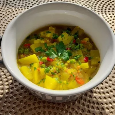 Chilis zöldborsós burgonyaleves keletiesen 🌶 🍲 – 10. lépés
