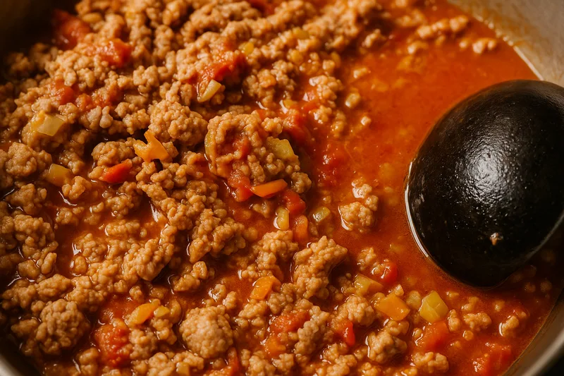 Sertés darált húsos ragu tagliatelle tésztával – 4. lépés
