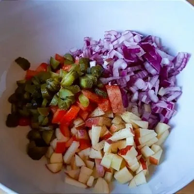 Húsmentes-tésztasaláta – 2. lépés