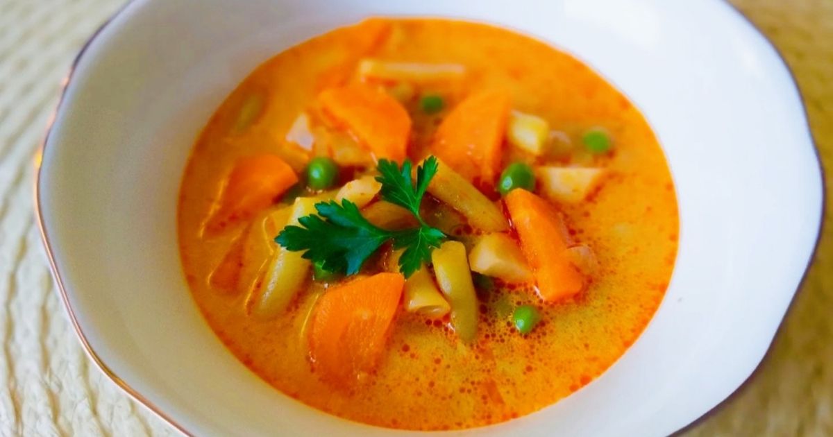 🌲 Téli zöldségleves- zöldbabbal, borsóval ❄️ recept fotó