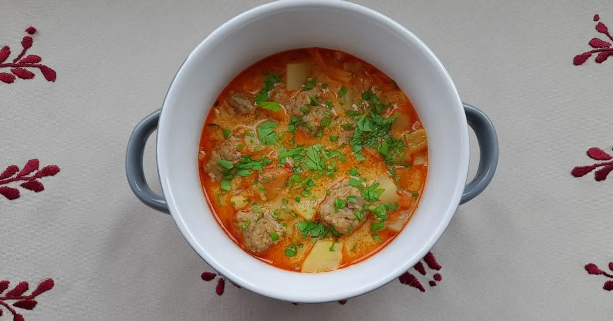 Csobáncy húsgombócleves 🇭🇺 👌 recept fotó
