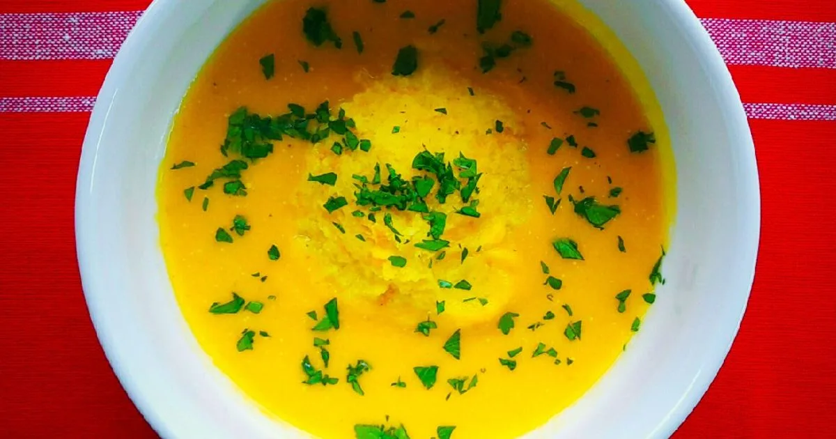 Libanoni édesburgonya-krémleves 🇱🇧👌 recept fotó