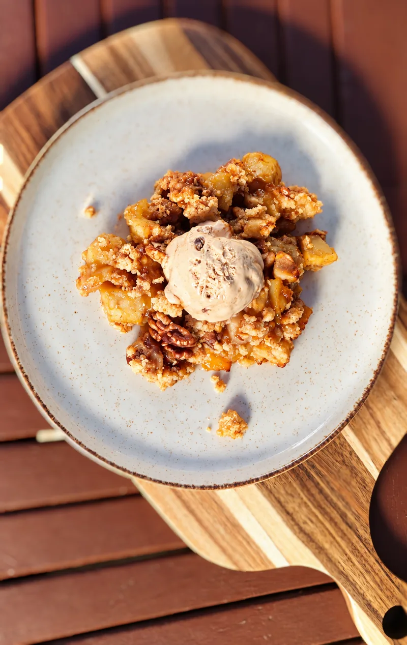 🍎 Apple Crisp – amerikai almás roppanós dióval, sós karamellfagyival – Mónika módra ❤️ – 6. lépés