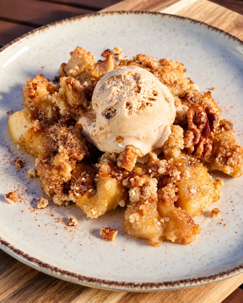 🍎 Apple Crisp – amerikai almás roppanós dióval, sós karamellfagyival – Mónika módra ❤️ – 6. lépés