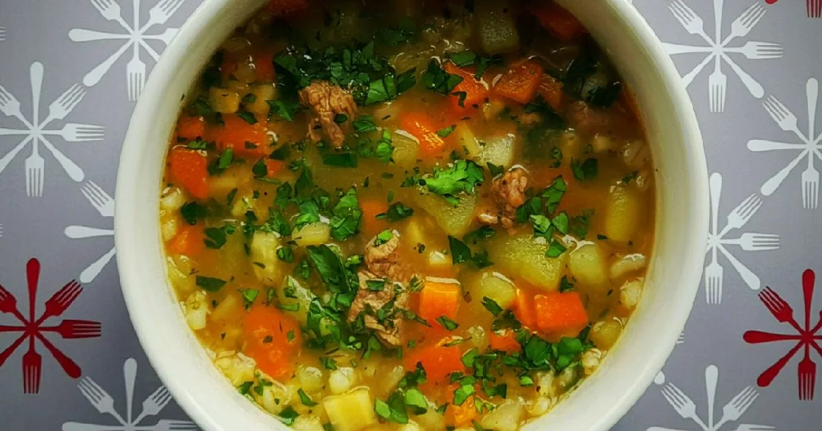 Marharaguleves árpagyönggyel 👌 recept fotó