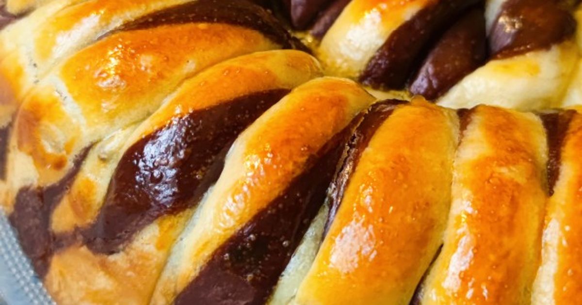 Kakaós, csíkos kalács recept fotó