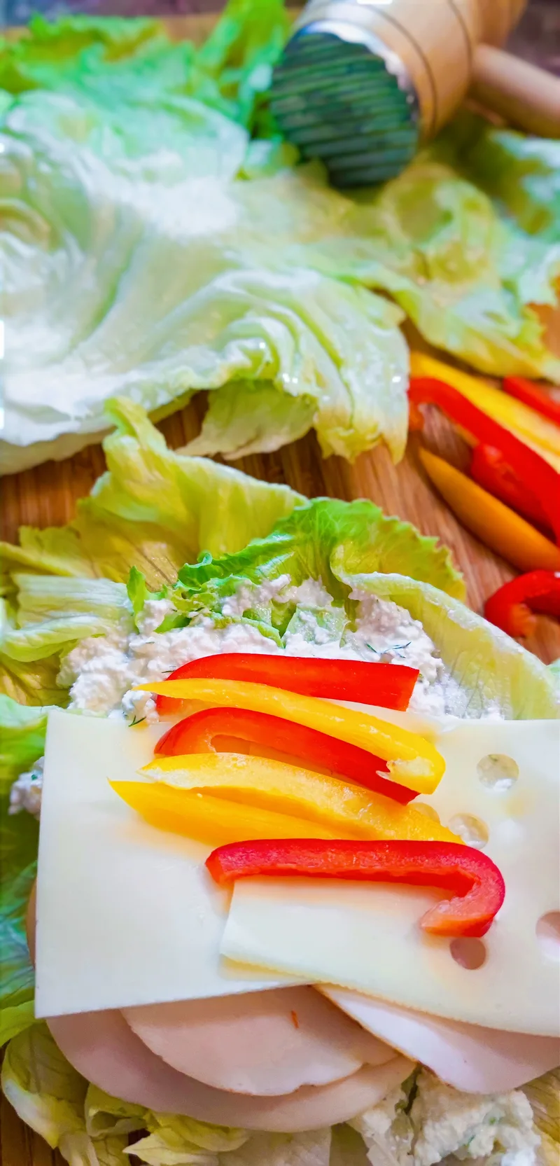Mónika-Wrap" (Kenyérmentes Gourmet Tekercs) – 1. lépés