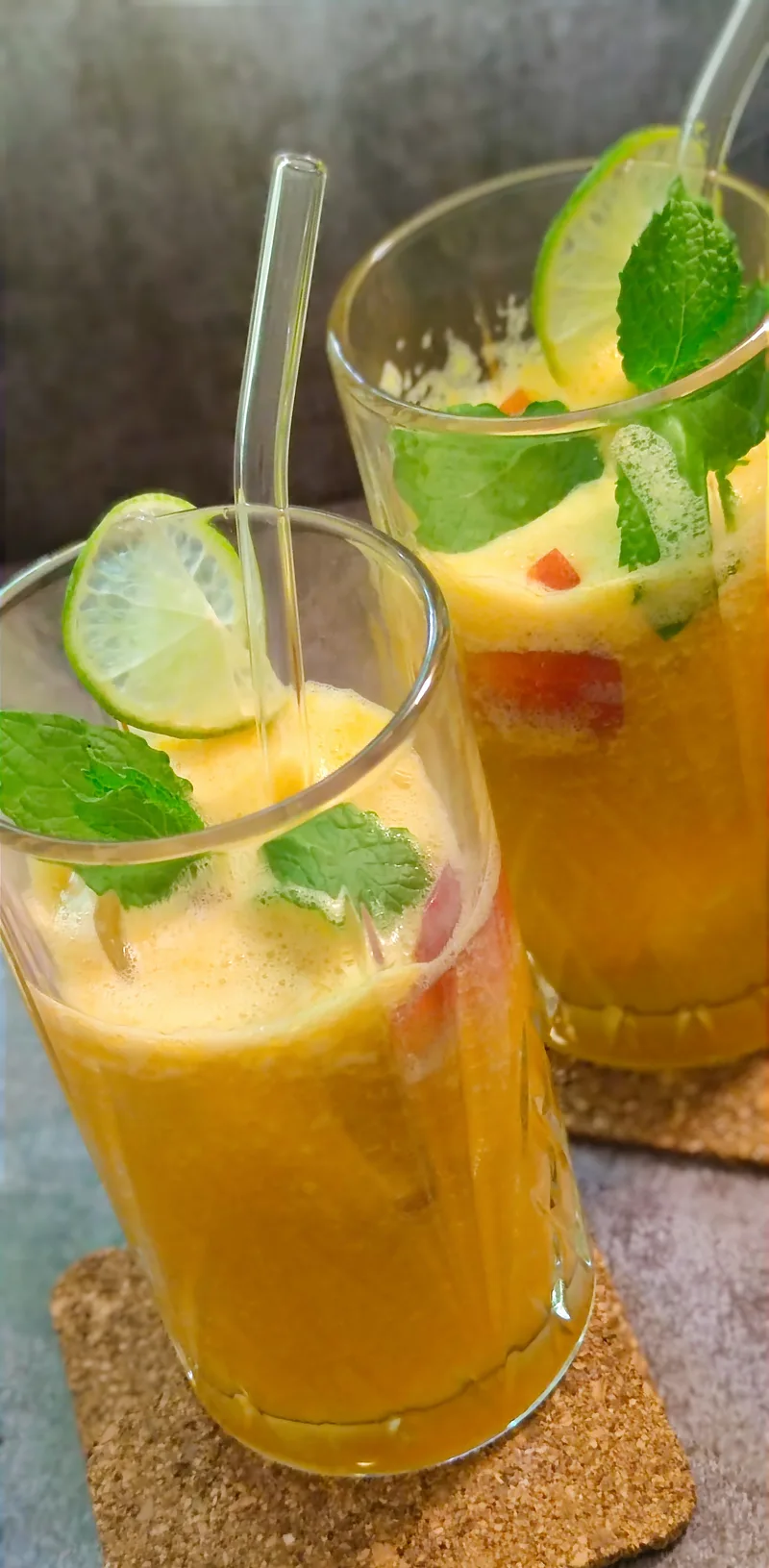 Őszibarack–méz–lime bourbon koktél Mónika módra – 3. lépés