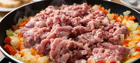 Penne tészta darált hússal és zöldségekkel – 2. lépés